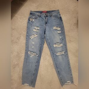 Guess Beaded Ripped Jeans Size 26